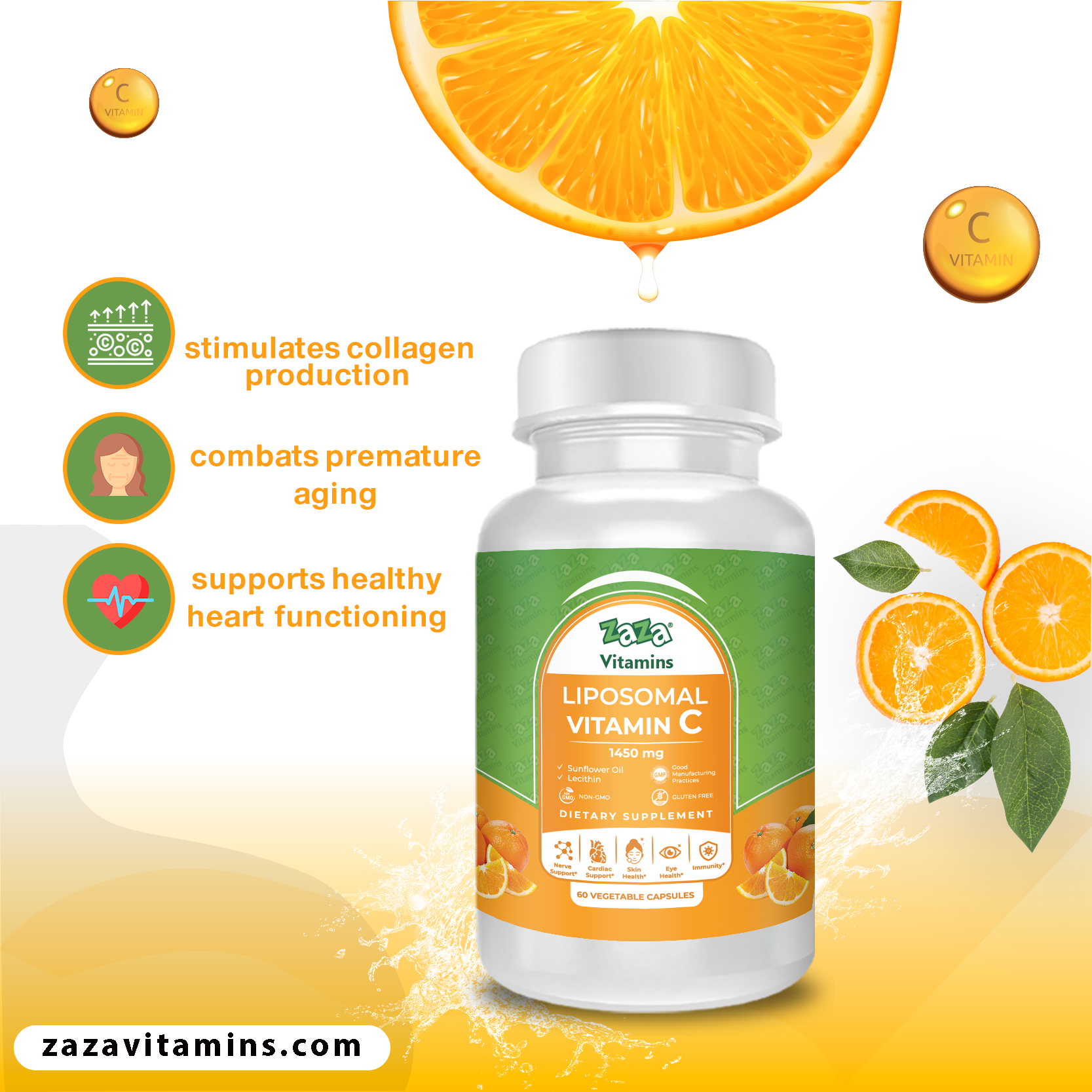 Vitamin C Liposomal VEGETABLE 60 CAPSULES 1450mg
