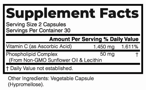 Vitamin C Liposomal VEGETABLE 60 CAPSULES 1450mg