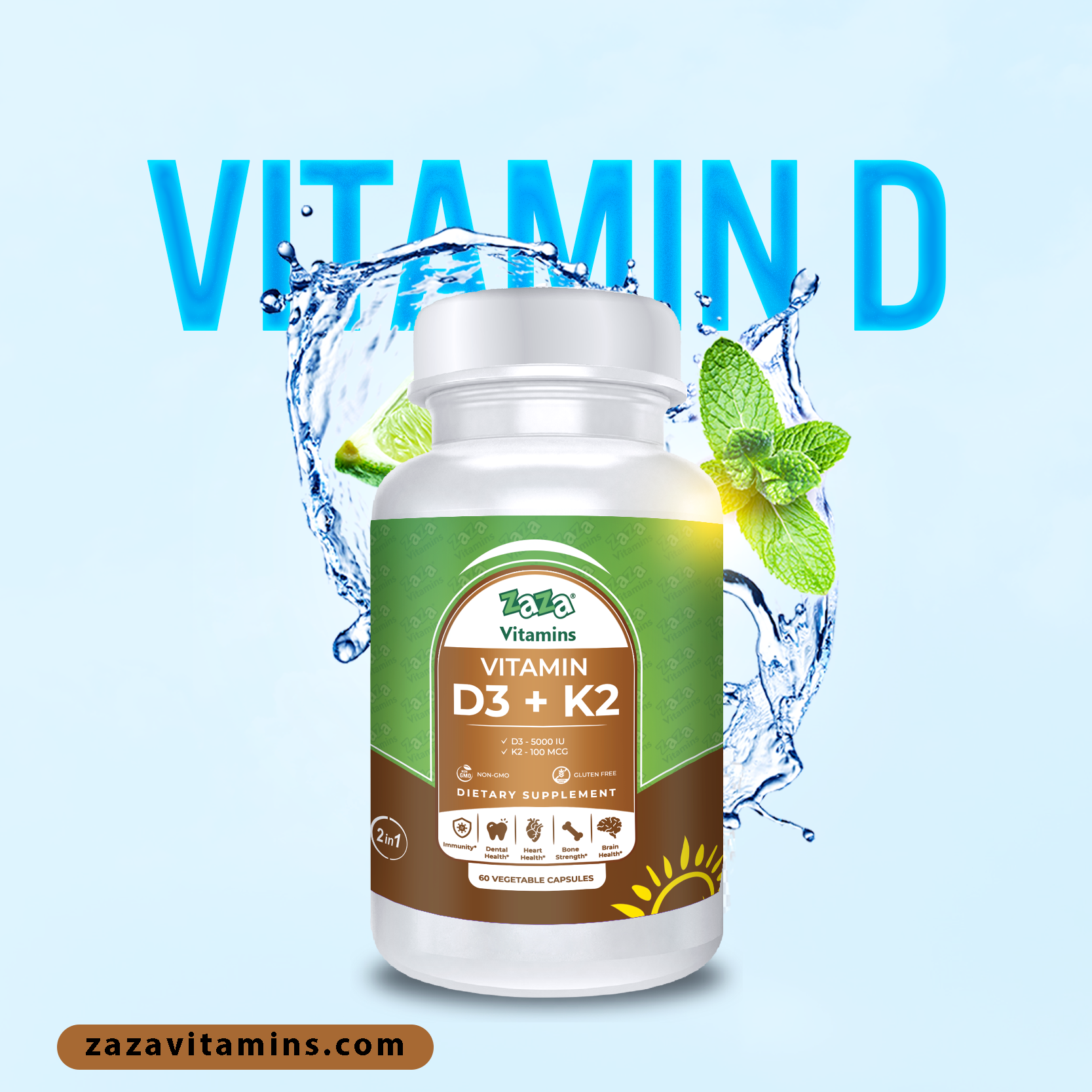 Vitamina D3-K2 60 CÁPSULAS VEGETALES