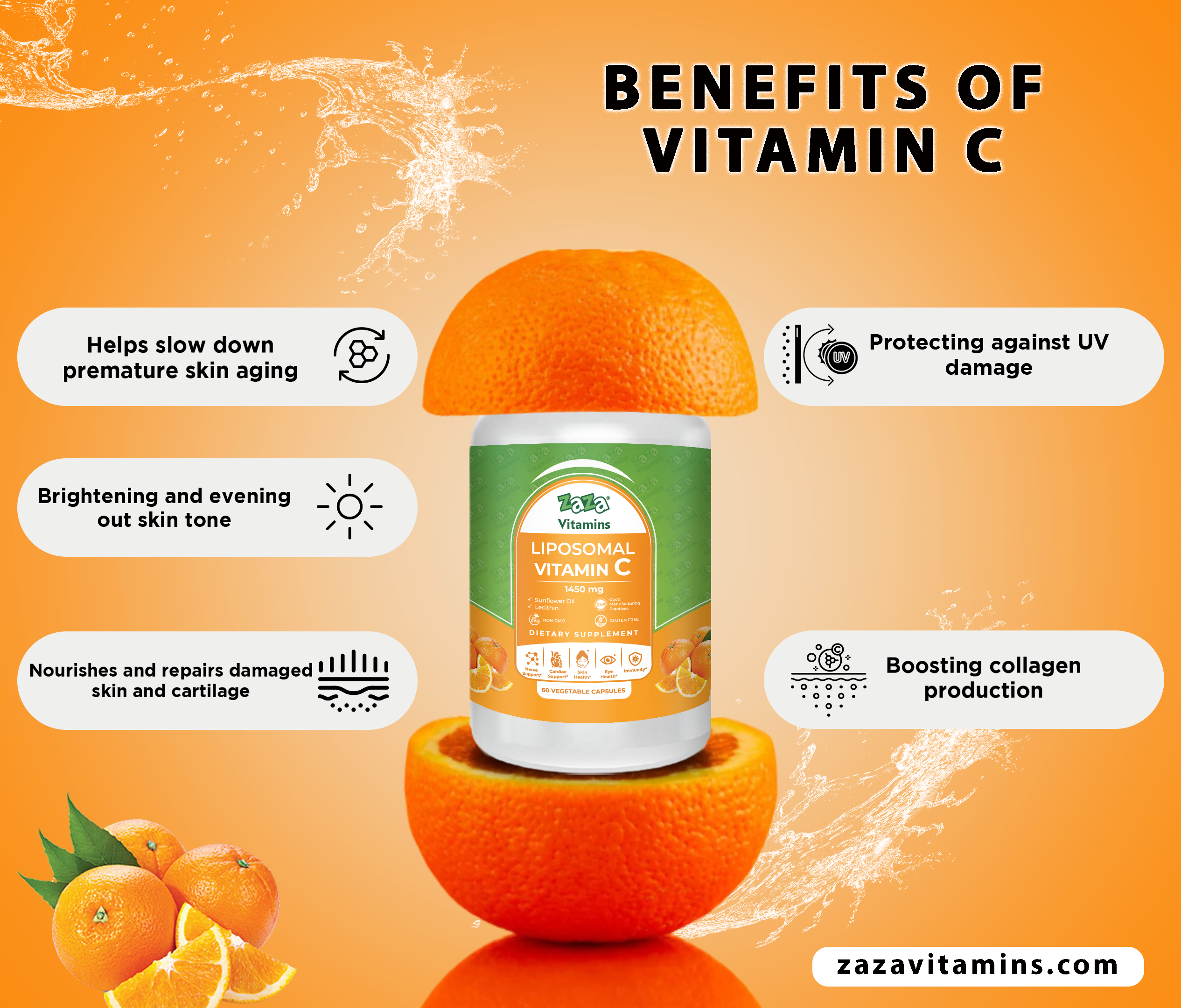Vitamin C Liposomal VEGETABLE 60 CAPSULES 1450mg